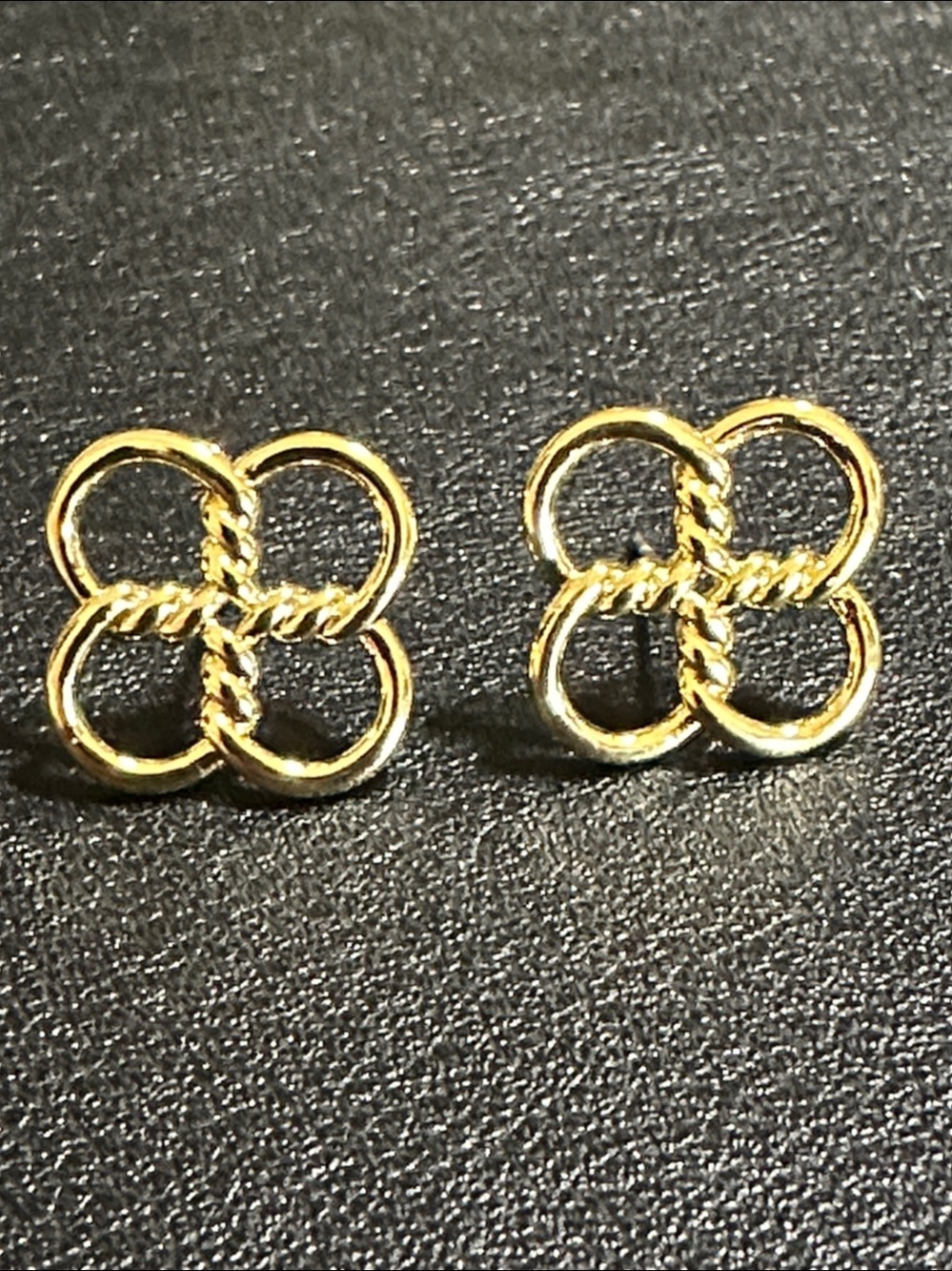 Park Lane Gold Tone Twisted Center Clover Shape Post Back Earrings